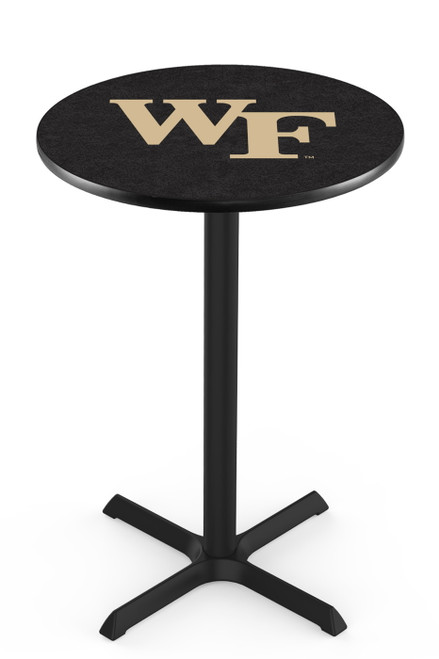 Wake Forest Demon Deacons Black Wrinkle Bar Table with Cross Base