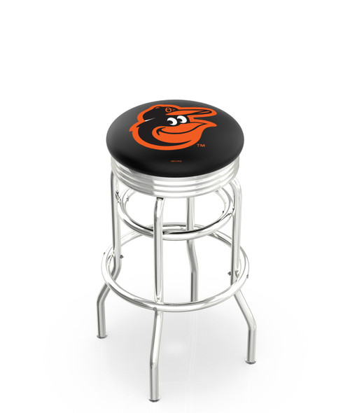 Baltimore Orioles Swivel Bar Stool with Ribbed Accent Ring