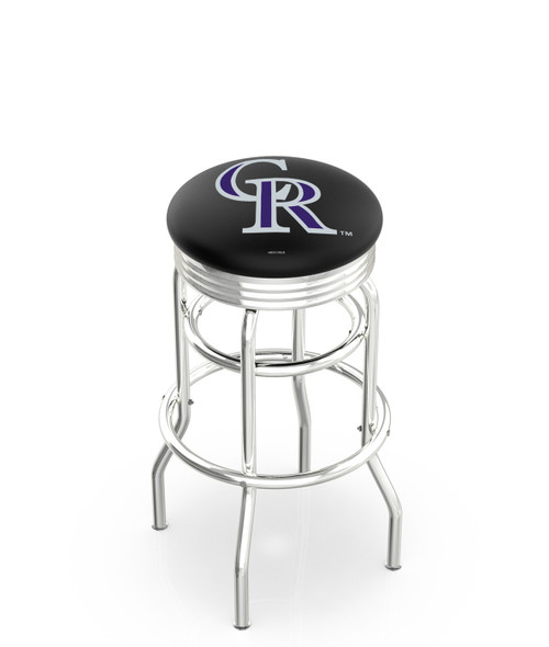 Colorado Rockies Swivel Bar Stool with Ribbed Accent Ring