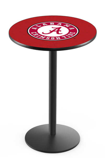Alabama Crimson Tide Script A Black Bar Table with Round Base