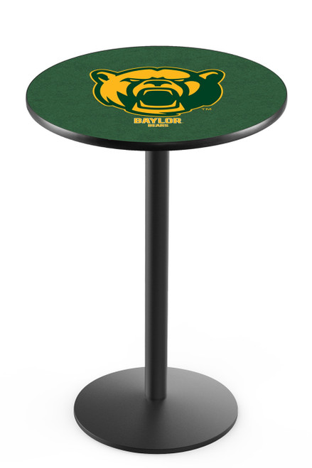 Baylor Bears Black Wrinkle Bar Table with Round Base