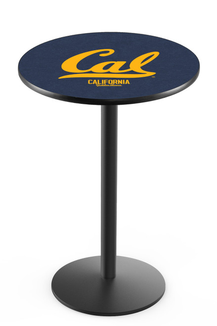 California Golden Bears Black Wrinkle Bar Table with Round Base