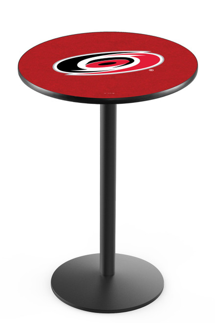 Carolina Hurricanes Black Wrinkle Bar Table with Round Base