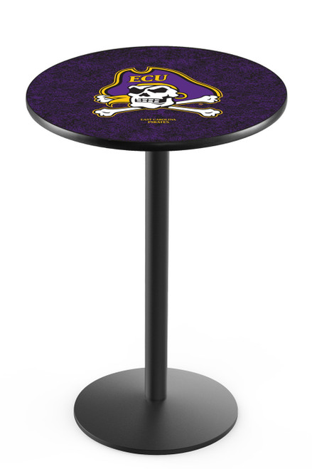 East Carolina Pirates Black Wrinkle Bar Table with Round Base