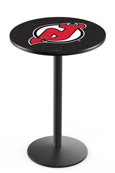 New Jersey Devils Black Wrinkle Bar Table with Round Base