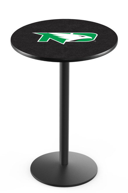 University of North Dakota Black Wrinkle Bar Table with Round Base