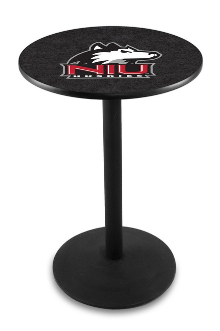 Northern Illinois Huskies Black Wrinkle Bar Table with Round Base