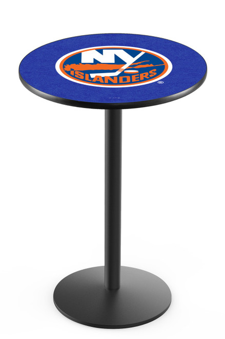 New York Islanders Black Wrinkle Bar Table with Round Base