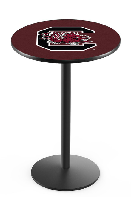 South Carolina Gamecocks Black Wrinkle Bar Table with Round Base