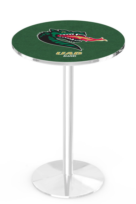 UAB Blazers Chrome Pub Table with Round Base
