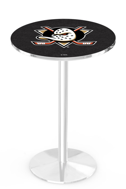 Anaheim Ducks Chrome Pub Table with Round Base