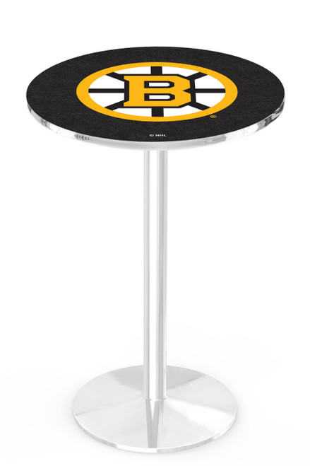 Boston Bruins Chrome Pub Table with Round Base