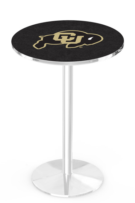 Colorado Buffaloes Chrome Pub Table with Round Base