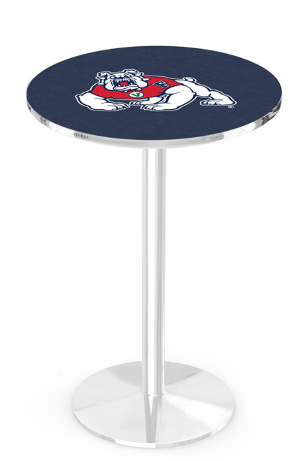 Fresno State Bulldogs Chrome Pub Table with Round Base