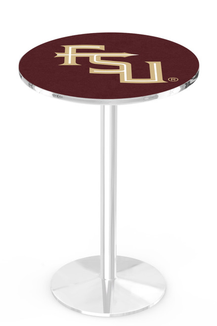 Florida State Seminoles Script Chrome Pub Table with Round Base