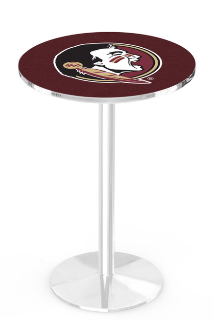 Florida State Seminoles Chrome Pub Table with Round Base