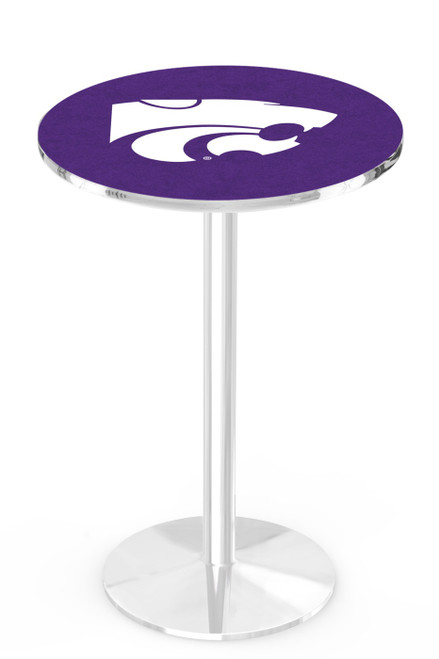 Kansas State Wildcats Chrome Pub Table with Round Base