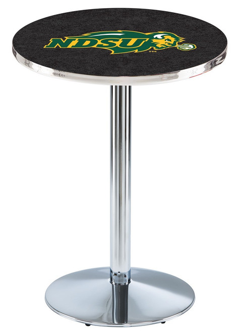 North Dakota State Bison NCAA Chrome Pub Table with Round Base