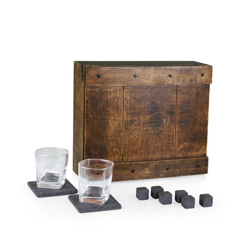 Buffalo Bills Oak Whiskey Box Gift Set