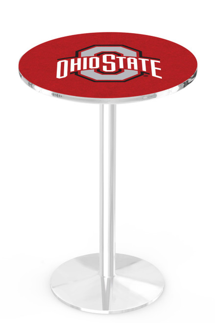 Ohio State Buckeyes Chrome Pub Table with Round Base