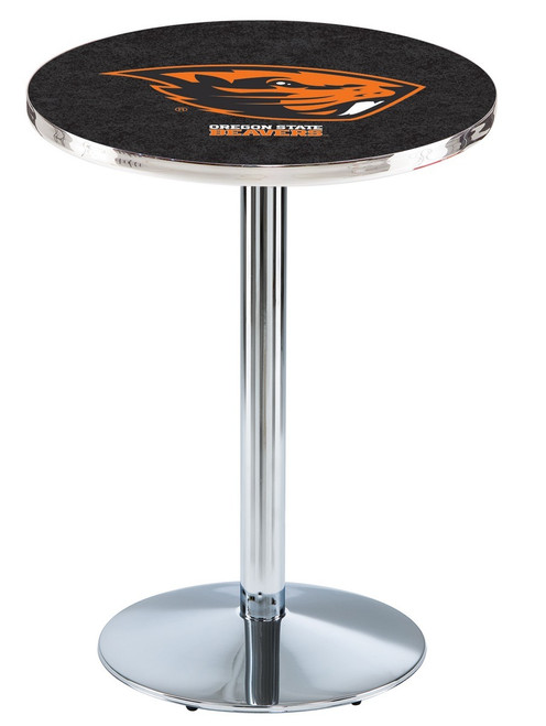 Oregon State Beavers Chrome Pub Table with Round Base