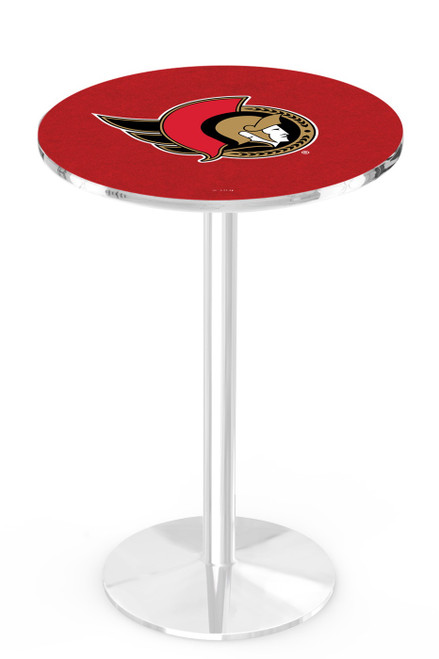 Ottawa Senators Chrome Pub Table with Round Base