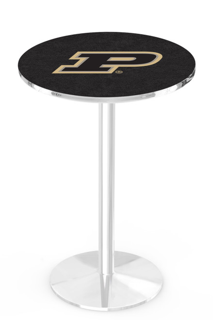 Purdue Boilermakers Chrome Pub Table with Round Base