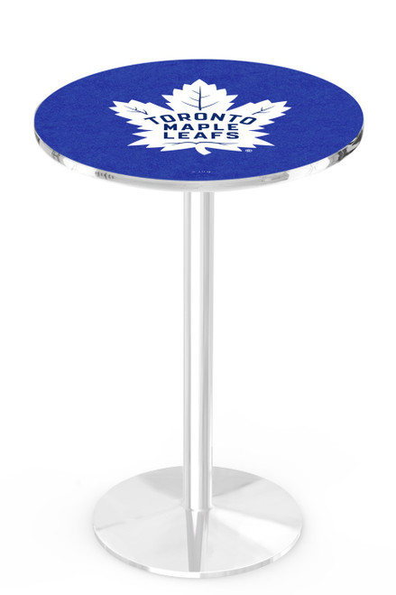Toronto Maple Leafs Chrome Pub Table with Round Base