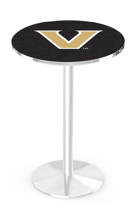 Vanderbilt Commodores Chrome Pub Table with Round Base