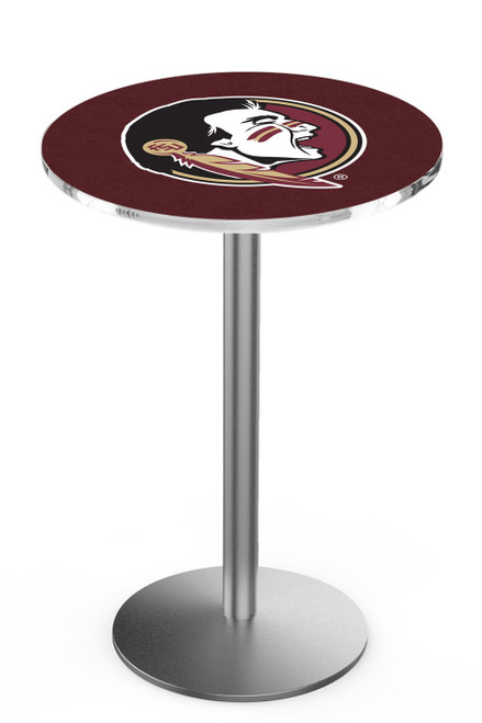 Florida State Seminoles Stainless Steel Bar Table with Round Base