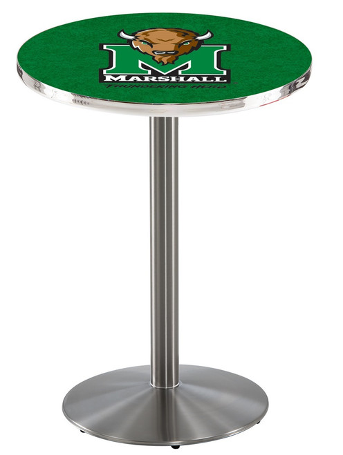 Marshall Thundering Herd Stainless Steel Bar Table with Round Base