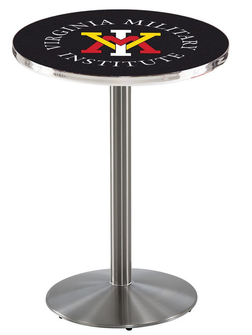 Virginia Military Institute Keydets Stainless Steel Bar Table with Round Base