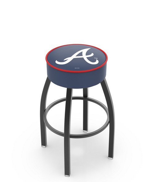 Atlanta Braves Swivel Bar Stool with Black Wrinkle Finish