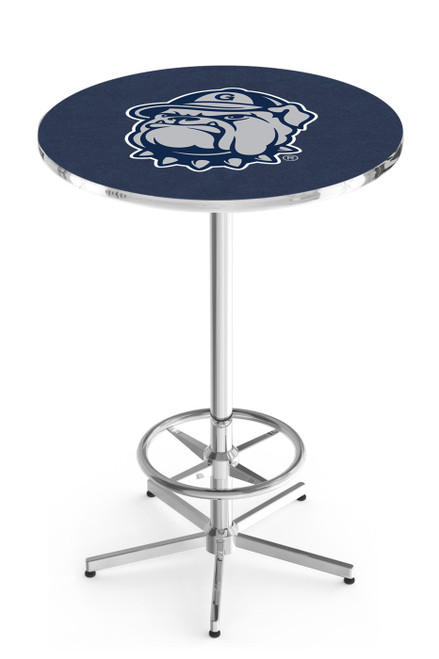 Georgetown Hoyas Chrome Bar Table with Foot Ring