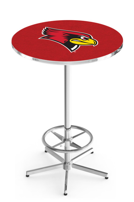 Illinois State Redbirds Chrome Bar Table with Foot Ring