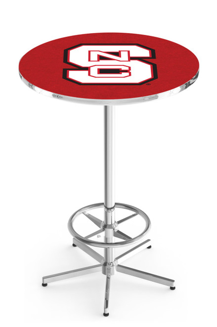 North Carolina State Wolfpack Chrome Bar Table with Foot Ring