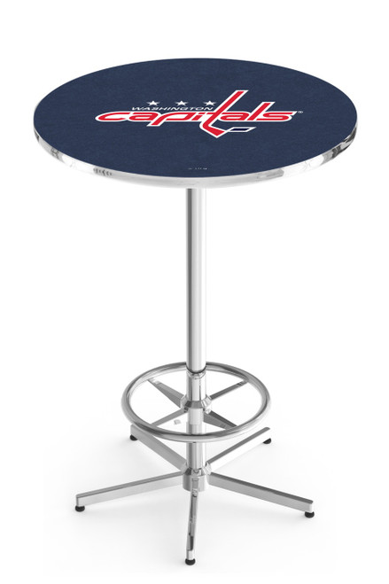 Washington Capitals Chrome Bar Table with Foot Ring