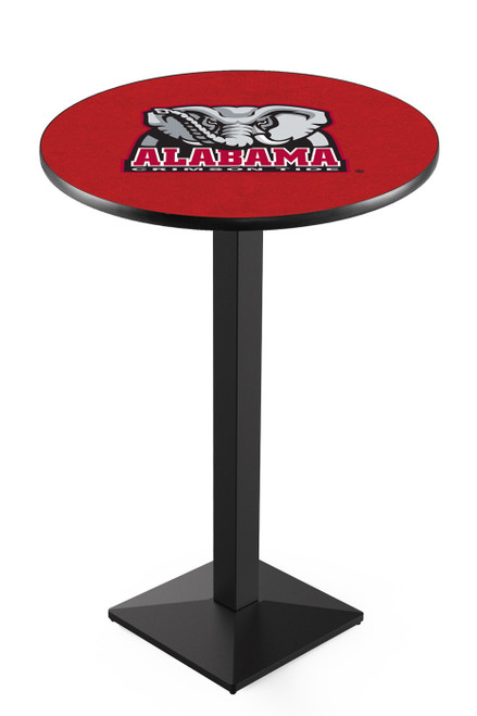 Alabama Crimson Tide Black Wrinkle Pub Table with Square Base