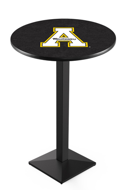 Appalachian State Mountaineers Black Wrinkle Pub Table with Square Base