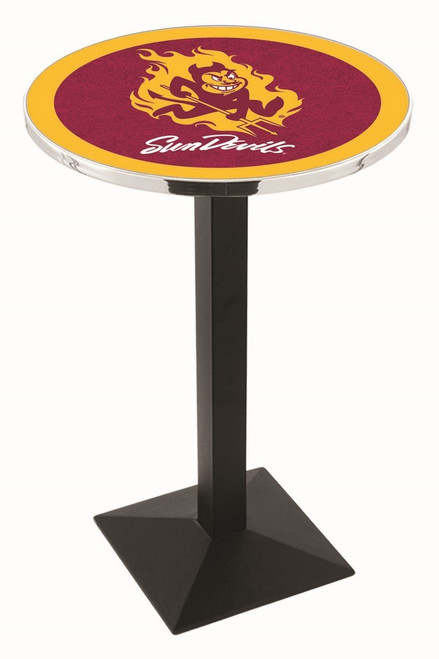 Arizona State Sun Devils Black Wrinkle Pub Table with Square Base