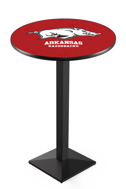 Arkansas Razorbacks Black Wrinkle Pub Table with Square Base