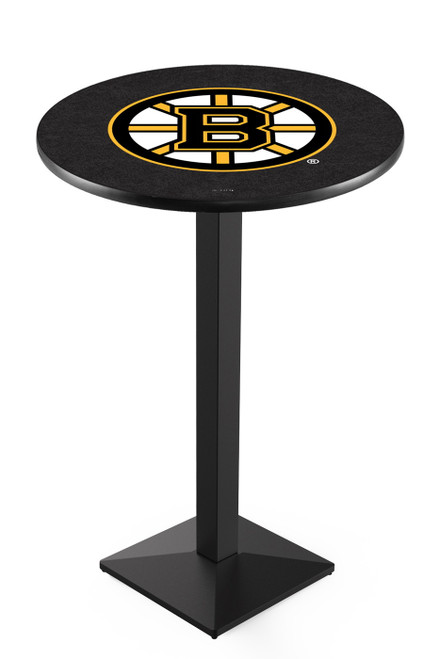 Boston Bruins Black Wrinkle Pub Table with Square Base