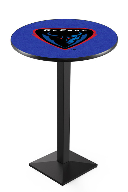 DePaul Blue Demons Black Wrinkle Pub Table with Square Base