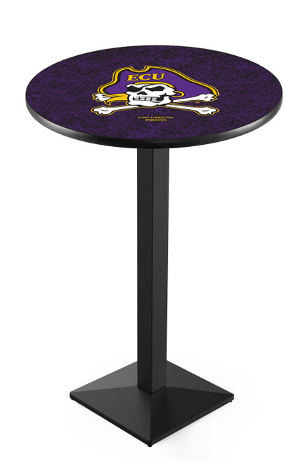 East Carolina Pirates Black Wrinkle Pub Table with Square Base