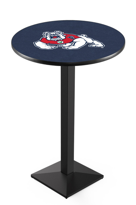 Fresno State Bulldogs Black Wrinkle Pub Table with Square Base
