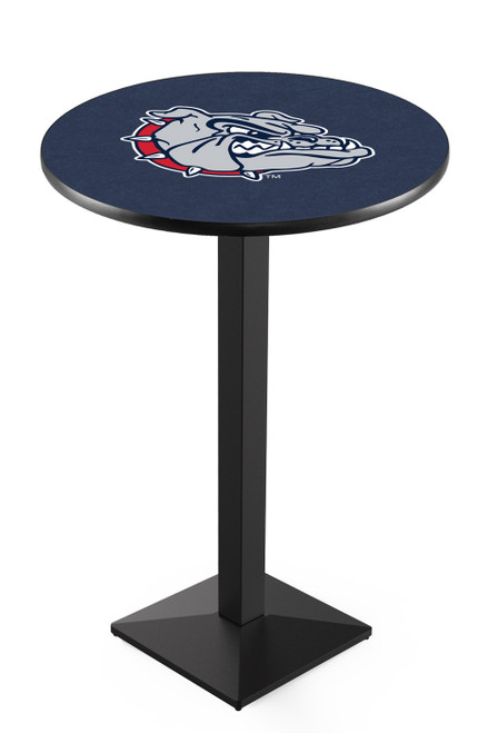 Gonzaga Bulldogs Black Wrinkle Pub Table with Square Base