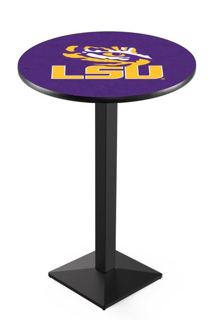 LSU Tigers Black Wrinkle Pub Table with Square Base