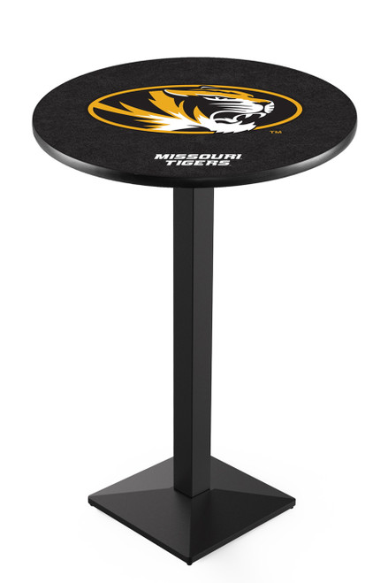 Missouri Tigers Black Wrinkle Pub Table with Square Base