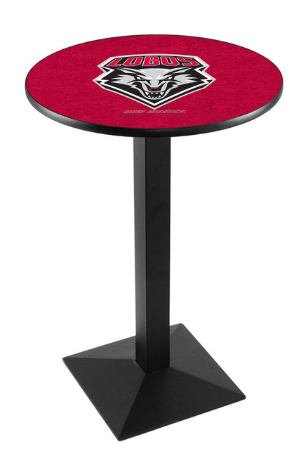 New Mexico Lobos Black Wrinkle Pub Table with Square Base
