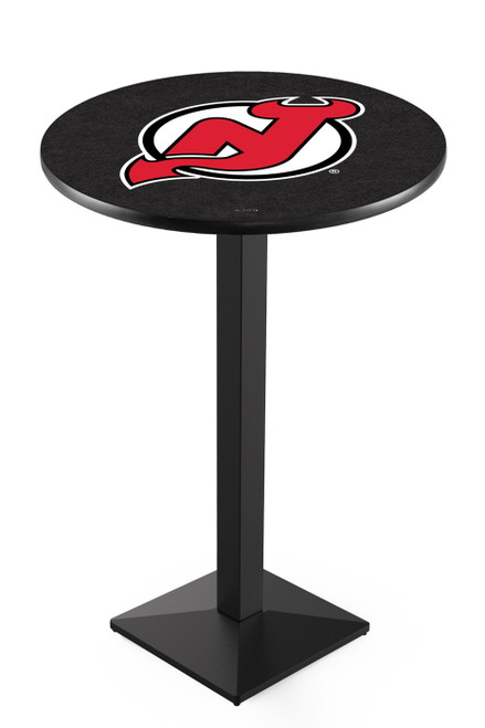 New Jersey Devils Black Wrinkle Pub Table with Square Base